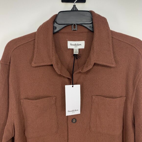 Goodfellow & Co Shirt Jacket Brown Ribbed Knit Button Down NWT - Picture 4 of 10